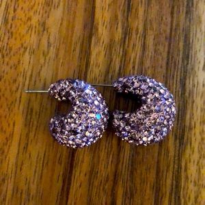 Kate Spade Adore-ables Clay Pavé Huggies - Lilac NWOT